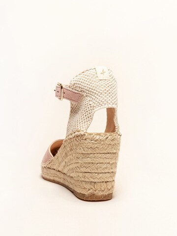 Alhamas Strap sandal 'Alpargata Cuña 7 cm' in Pink