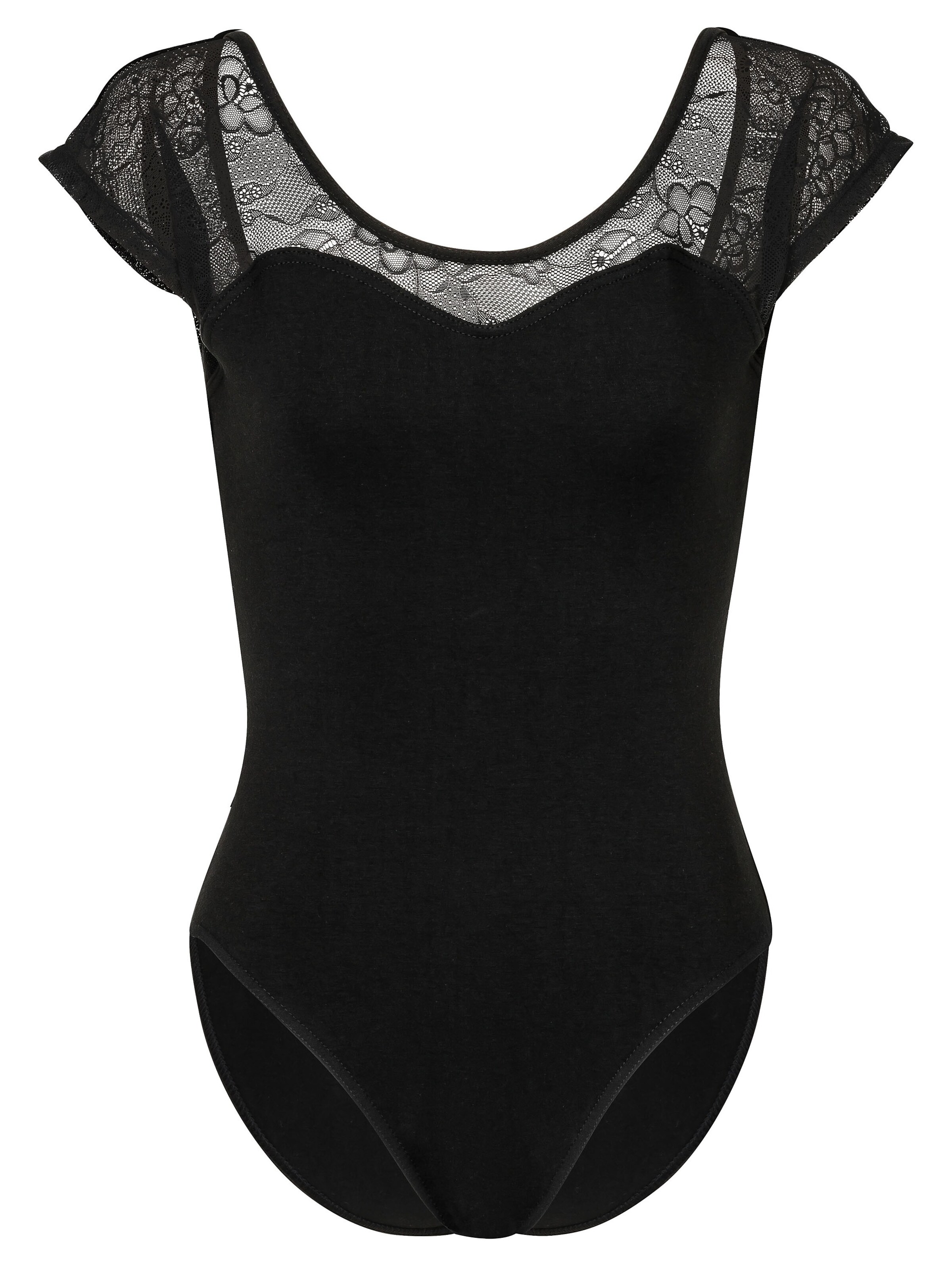 Tanzmuster Athletic Bodysuit 'Natalie' in Black: front