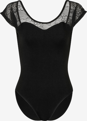 Tanzmuster Athletic Bodysuit 'Natalie' in Black: front