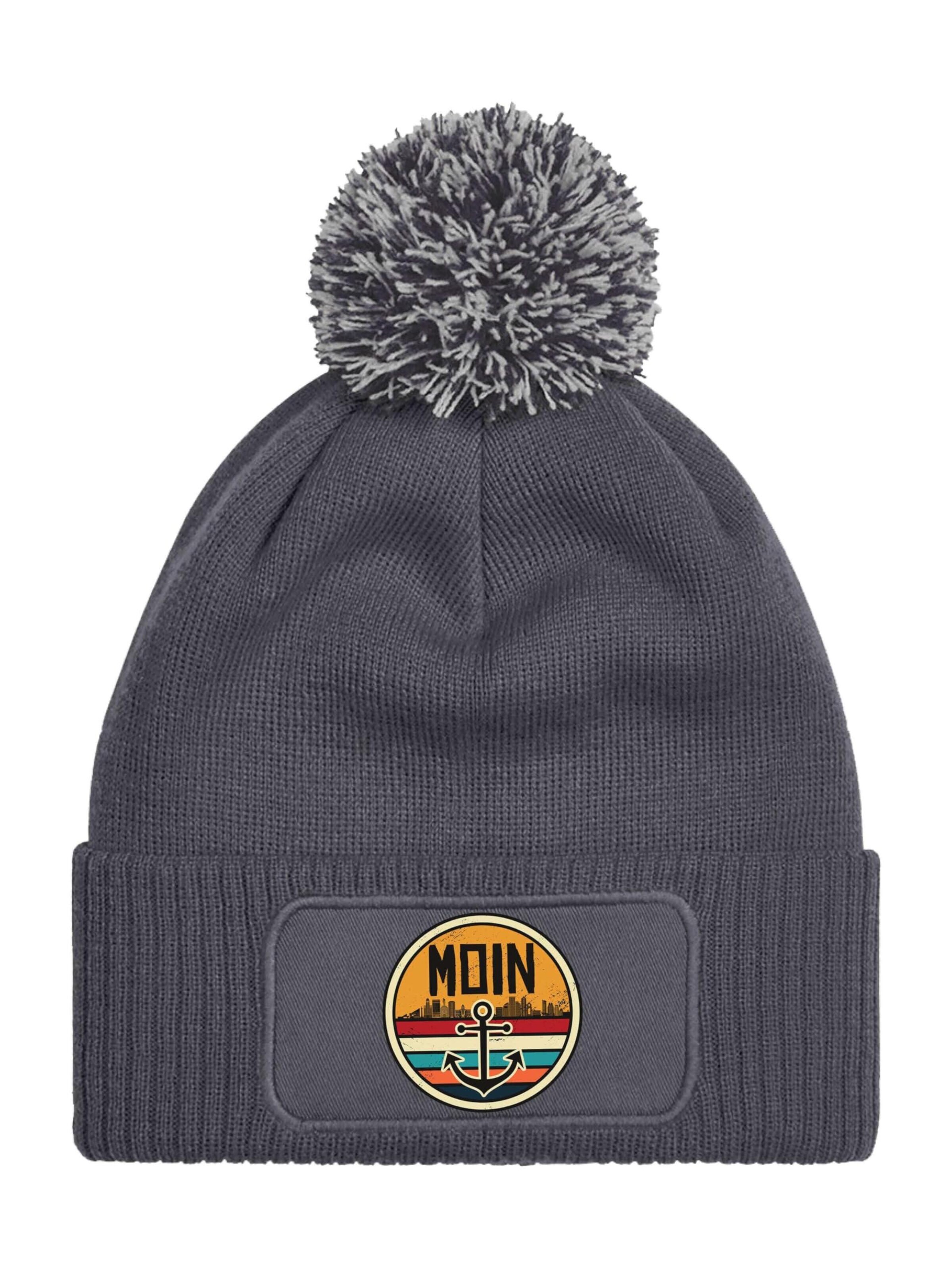 Youth Designz Beanie 'Moin Anker' in Grey: front