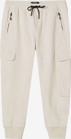 Effilé Pantalon chino Bershka en blanc : devant