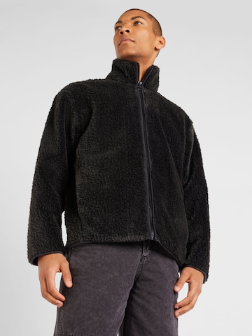 WEEKDAY Fleece jacket 'Paulo Pile' in Grey: front
