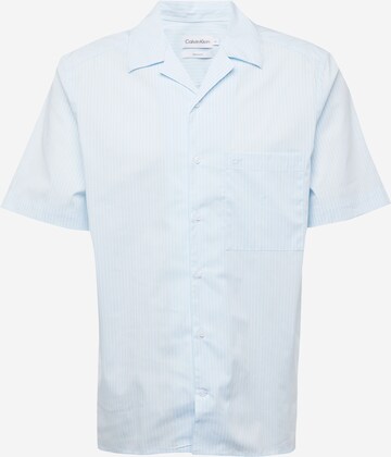 Calvin Klein Rovný strih Košeľa - Modrá: predná strana