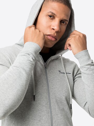 KnowledgeCotton Apparel Zip-Up Hoodie 'CEDAR' in Grey