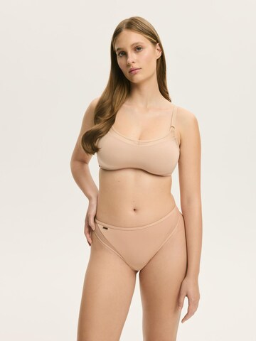 ESOTIQ - Tanga 'String Blissy, Modal Jersey, florales Muster, transparent' en beige: frente