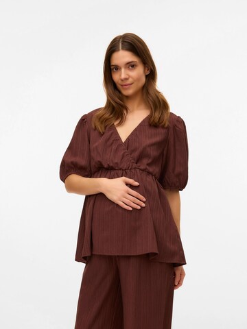 MAMALICIOUS Blouse in Bruin: voorkant