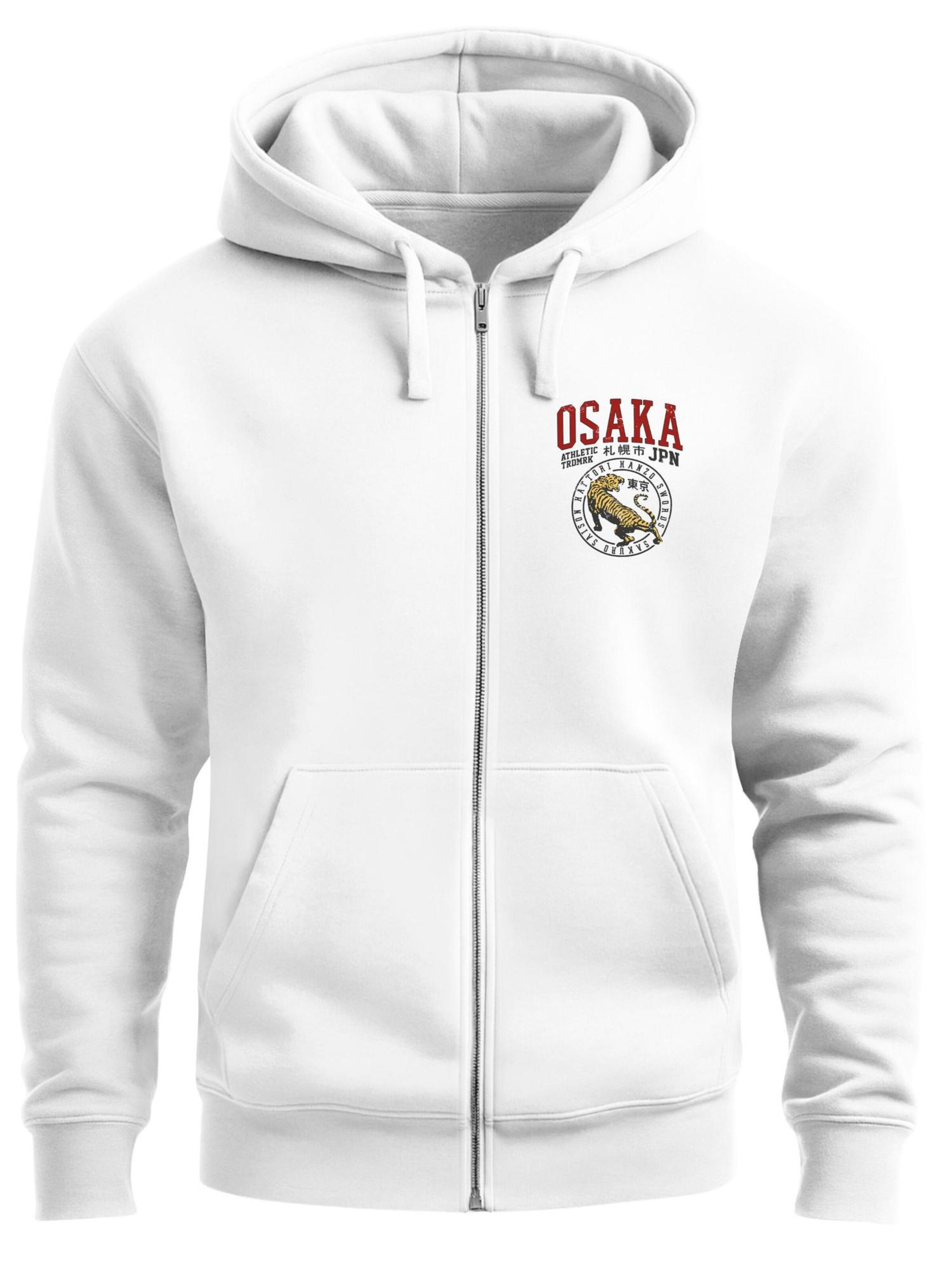 Neverless Zip-Up Hoodie 'Osaka' in White: front