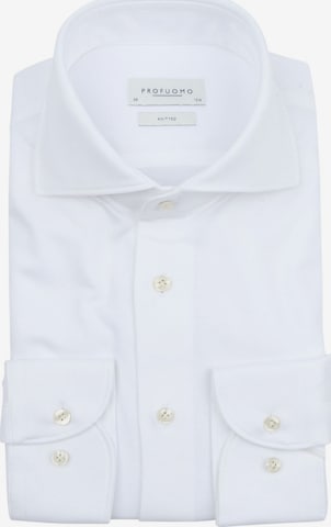 Profuomo Button Up Shirt 'Knitted' in White: front