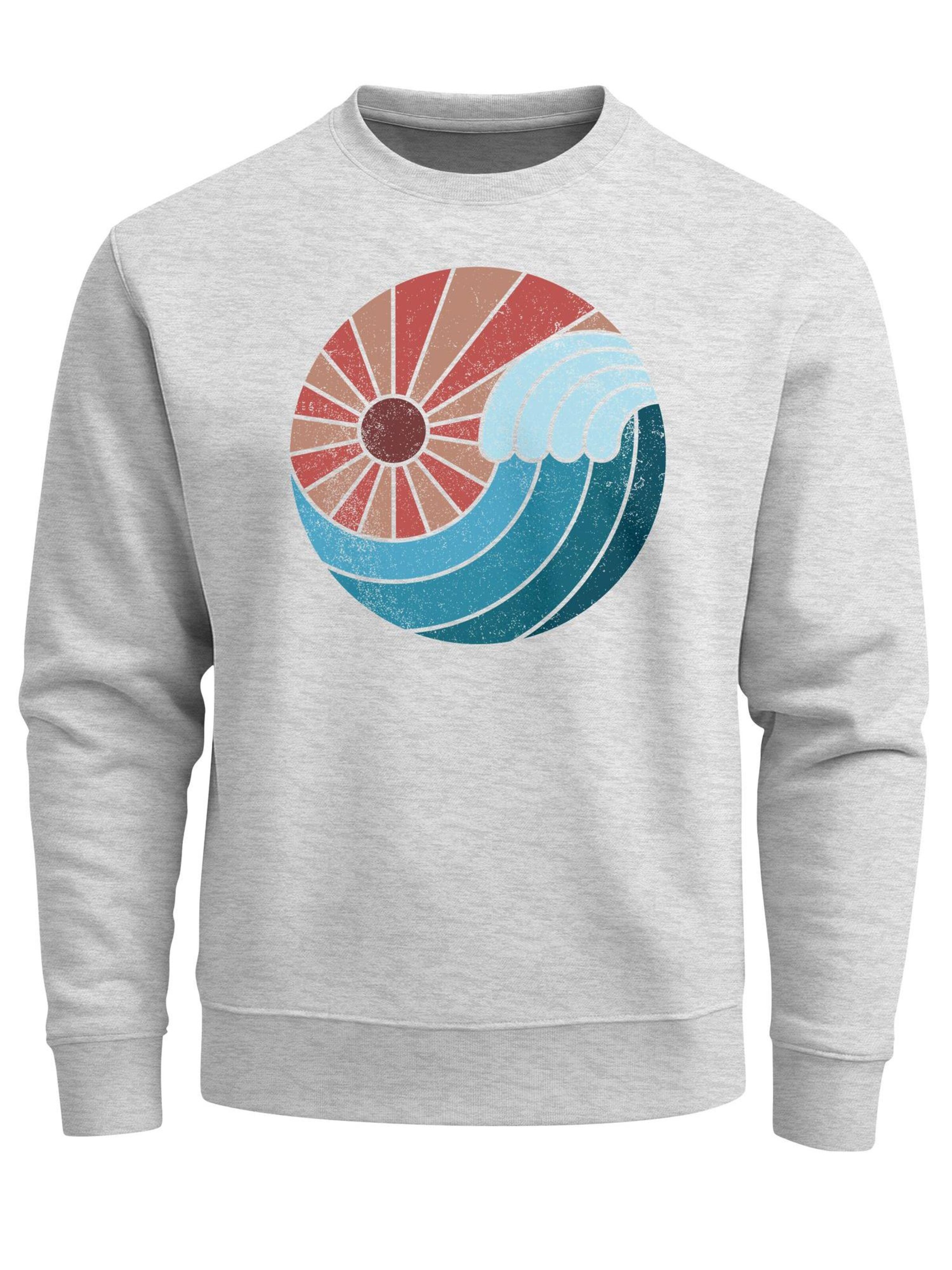 Neverless Sweatshirt 'Vintage Sunrise' in Grey: front