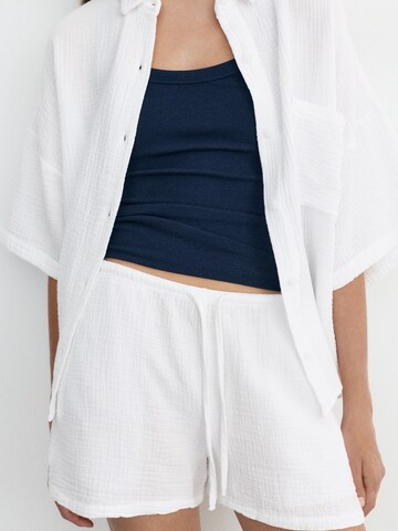 Pull&Bear Štandardný strih Nohavice 'PACIFIC' - Biela