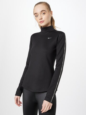 NIKE Funktionsbluse i sort: forside