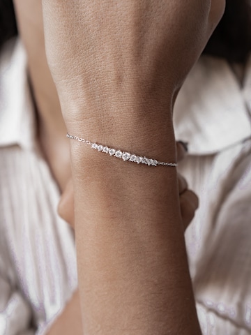 Hey Happiness Armband 'Tennis Glow' in Silber