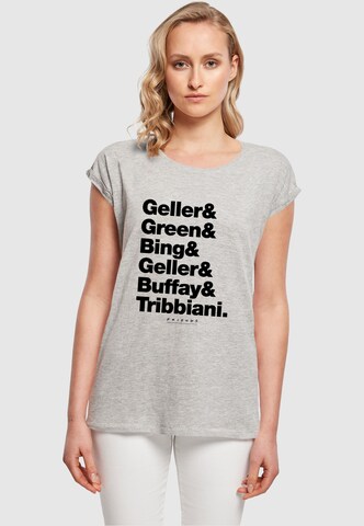 ABSOLUTE CULT T-Shirt 'Friends - Surnames' in Grau: predná strana