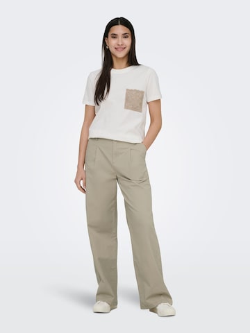 ONLY Regular Pleat-Front Pants 'ONLBiana' in Beige