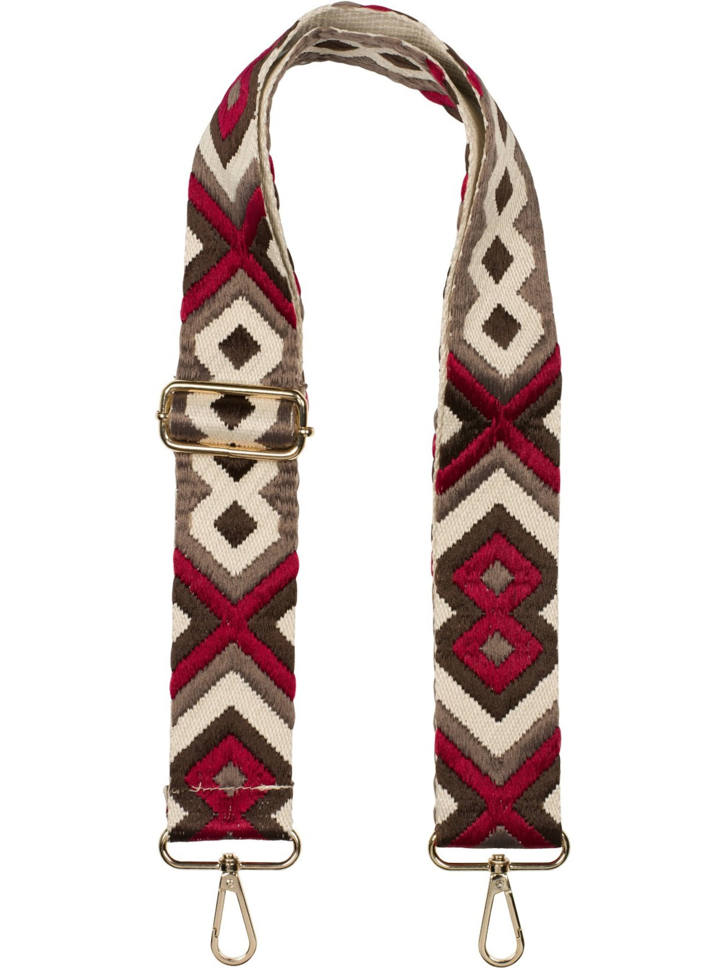 styleBREAKER Taschenzubehör 'Wechsel Taschengurt Ethno Muster bunt'‌‌‌ in Rot: Vorderseite