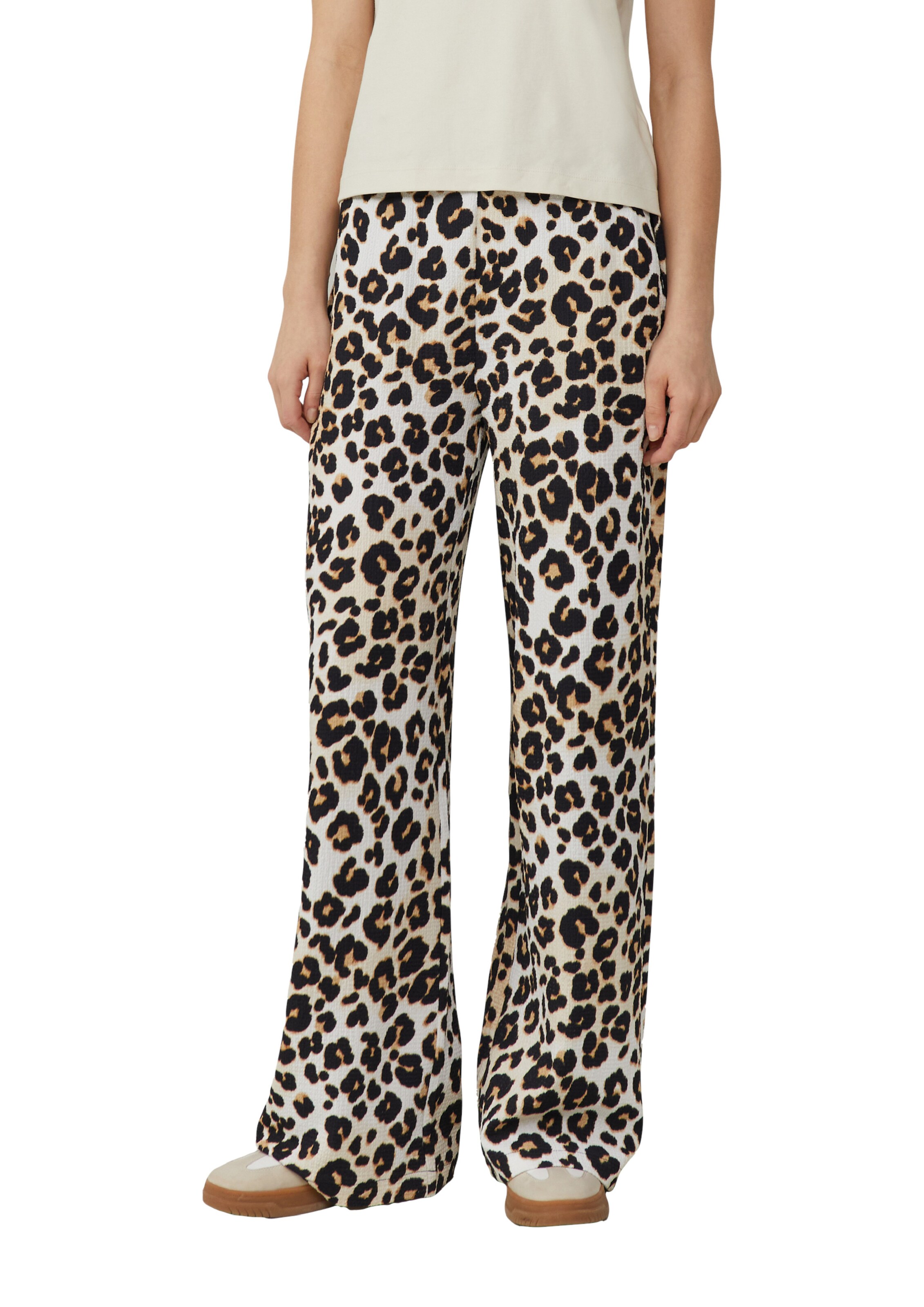 s.Oliver Wide Leg Hose in Beige: Vorderseite