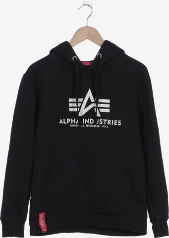 ALPHA INDUSTRIES Sweatshirt & Zip-Up Hoodie in M in Black: front