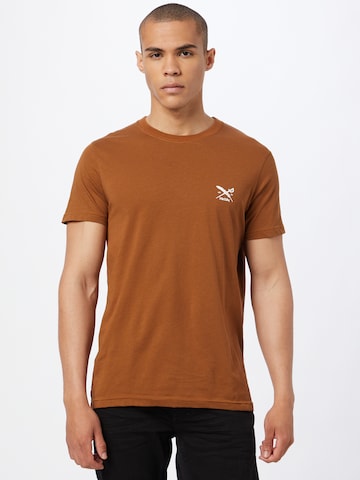 T-Shirt Iriedaily en marron : devant