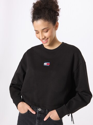 Tommy Jeans - Sudadera en negro: frente