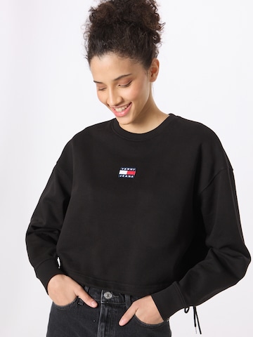Tommy JeansSweater majica - crna boja: prednji dio