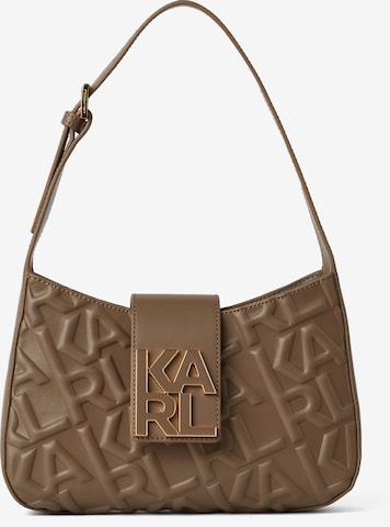 Karl Lagerfeld - Bolso de hombro en beige: frente