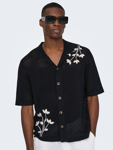 Only & Sons Knit cardigan 'ONSTEGAN' in Black