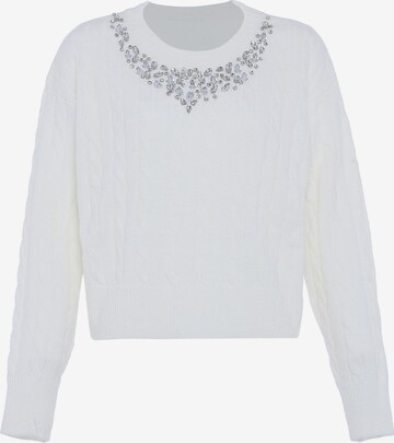 Pull-over faina en blanc : devant