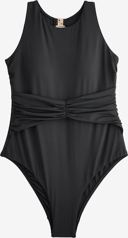 Mint Velvet - Bustier Bañador moldeador en negro: frente