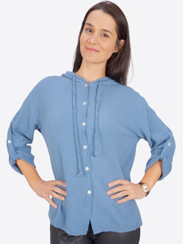 Seasons of April Bluse 'Camila' in Blau: Vorderseite
