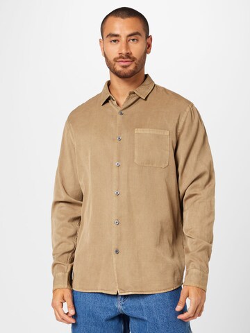 Cotton On - Regular Fit Camisa 'Stockholm' em castanho: frente