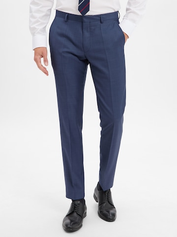 ROY ROBSON Slim fit Pleated Pants in Blue: front