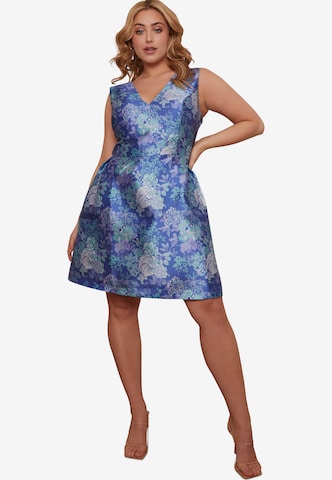 Chi Chi Curve Cocktail Dress in Blue