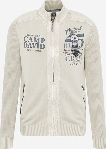 CAMP DAVID Knit Cardigan in Grey: front