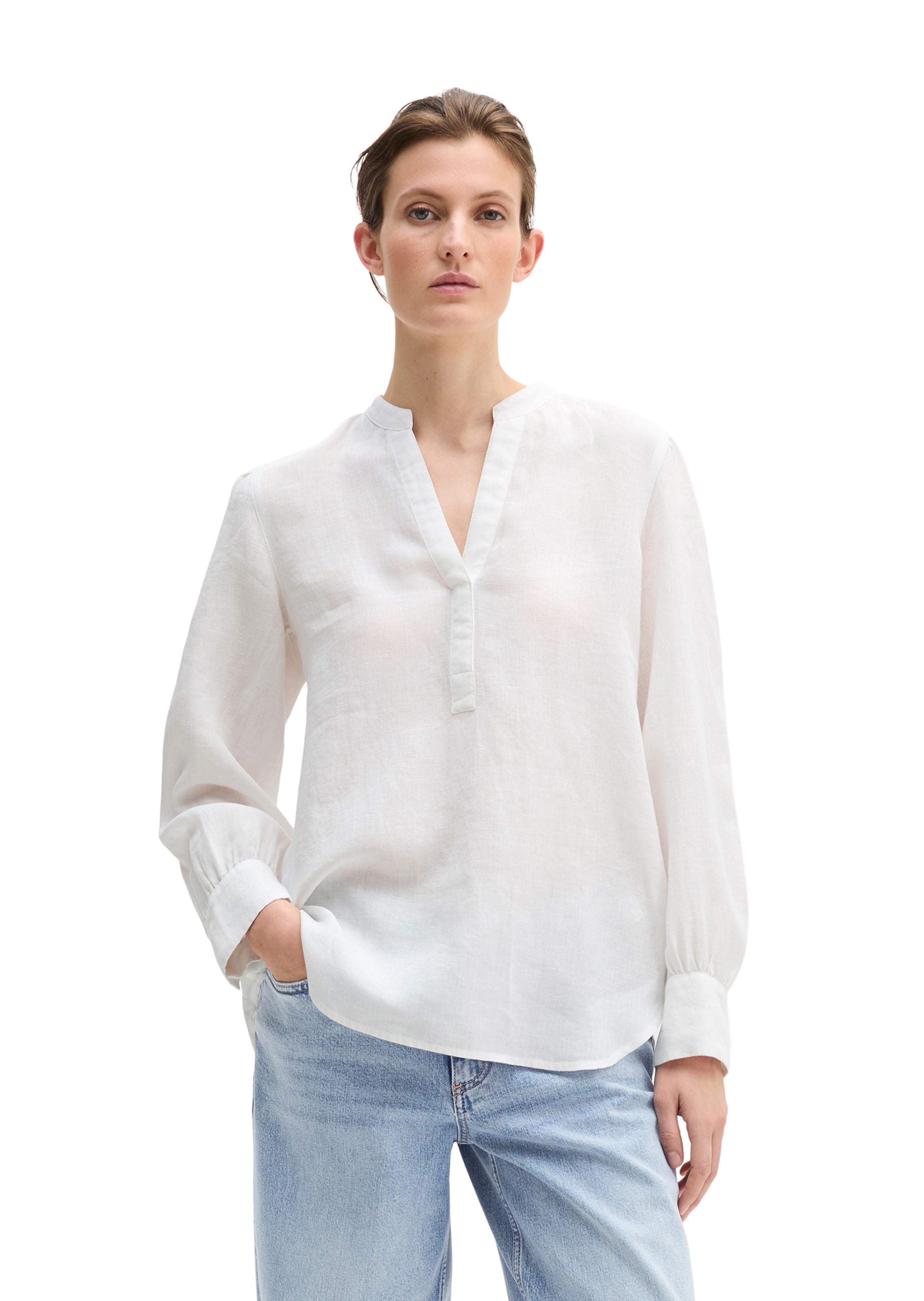 Marc O'Polo Blouse in Wit: voorkant
