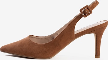 Celena Slingpumps 'Cruz' in Bruin: voorkant