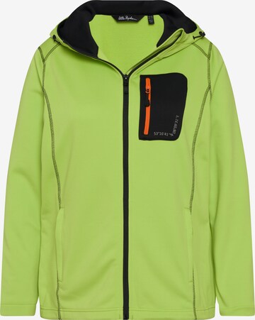 Ulla Popken Zip-Up Hoodie 'Hyprar' in Green: front