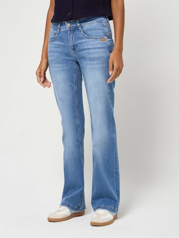 Gang Tapered Jeans '94AMELIE FLARED ' in Blauw: voorkant