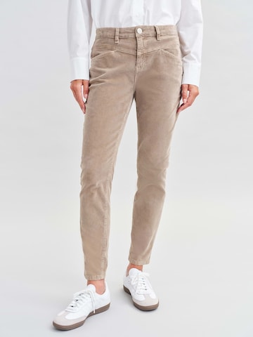 OPUS Slim fit Pants 'Evita' in Brown: front