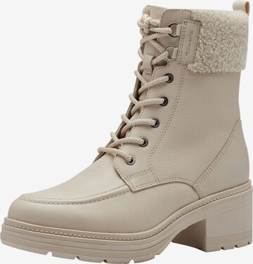 TAMARIS Schnürstiefelette in Beige: predná strana