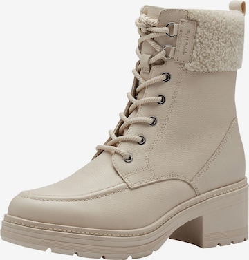 TAMARIS Schnürstiefelette in Beige: predná strana