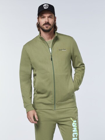 UNCLE SAM Zip-Up Hoodie in Green: front