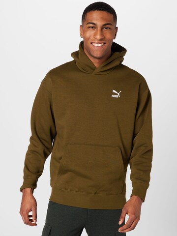 PUMA Sweatshirt 'Classics' in Groen: voorkant