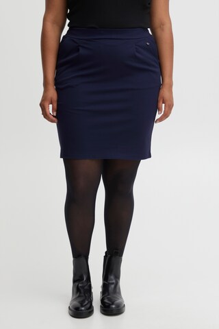 Fransa Curve Rok in Blauw: voorkant