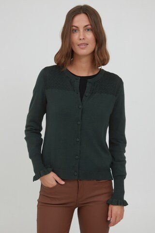 Fransa Knit Cardigan 'FRDEDINA 3' in Green: front