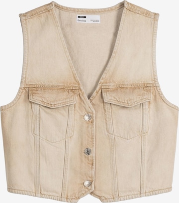 Gilet Bershka en beige : devant