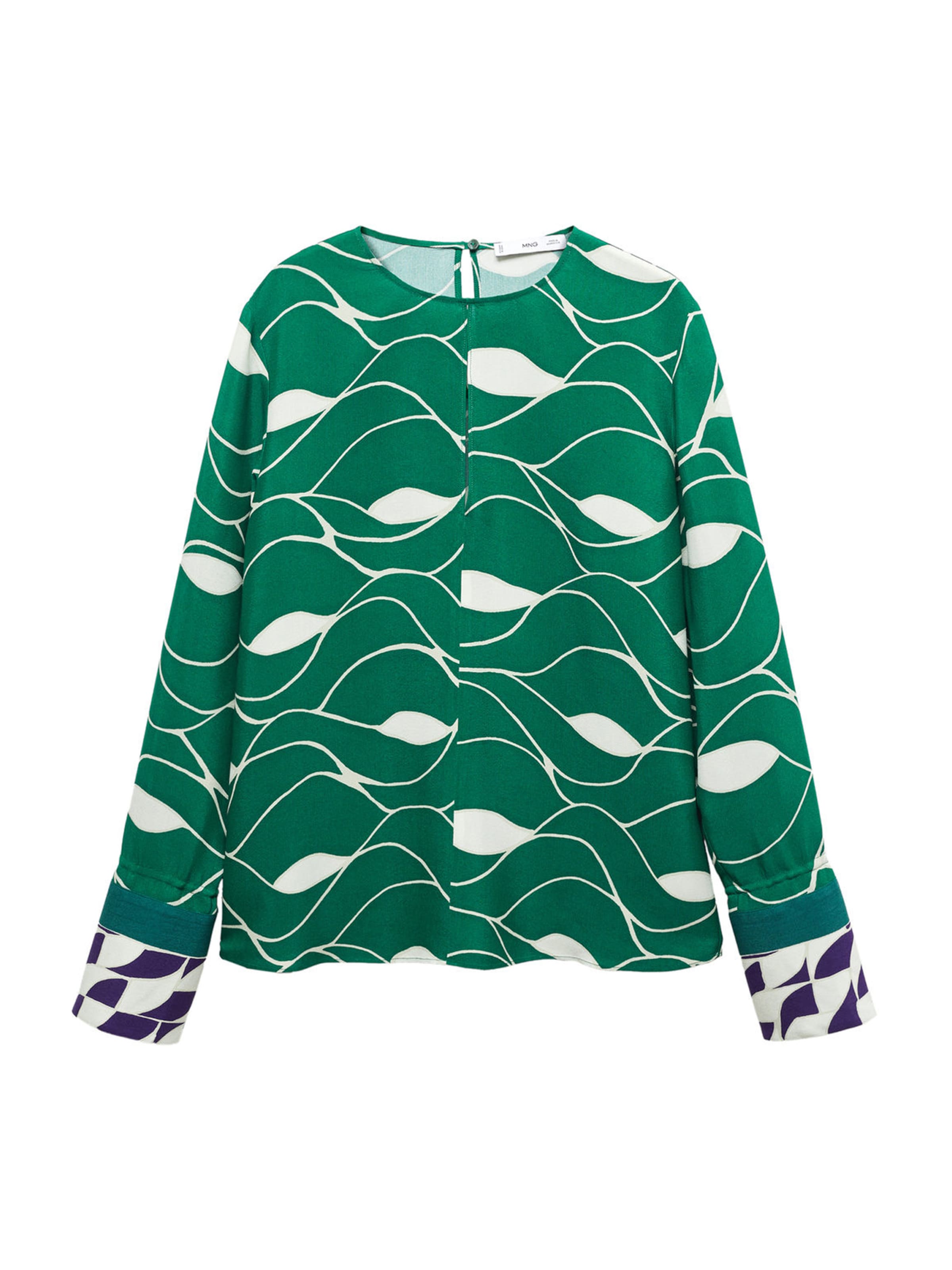 MANGO Blouse 'Larson' in Groen: voorkant