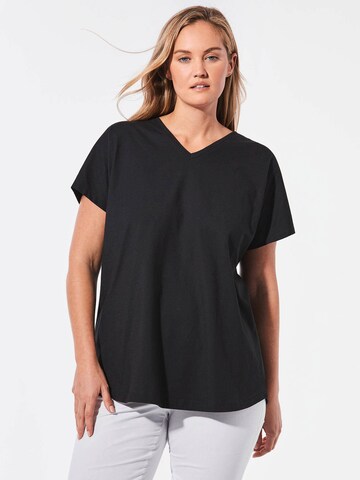 Goldner Shirt in Schwarz: Vorderseite