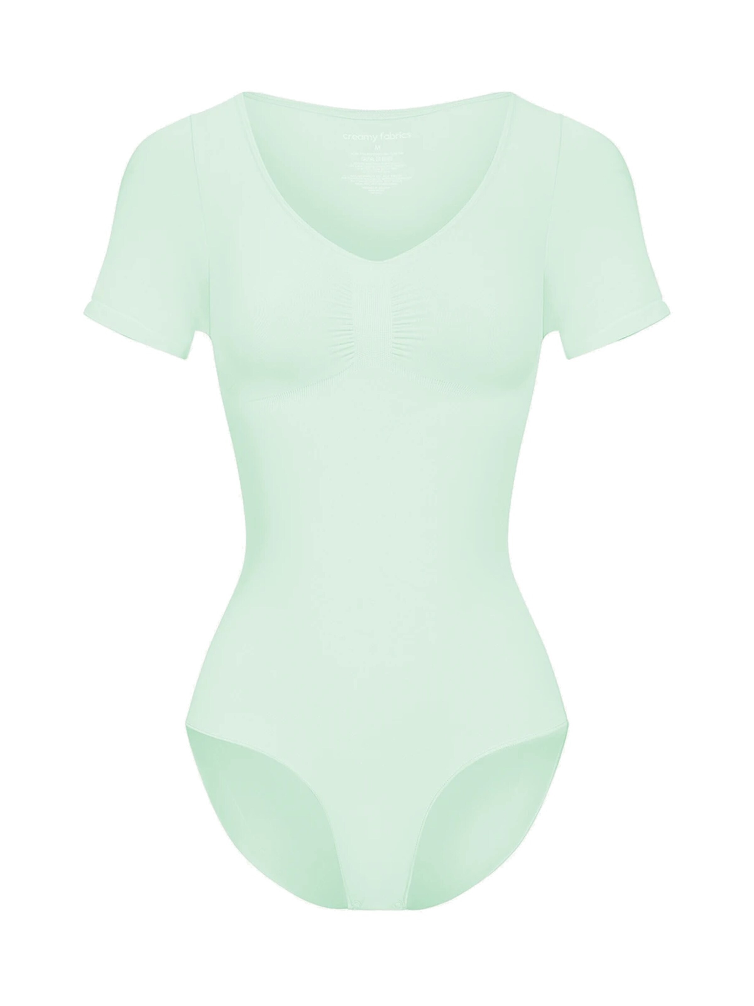 cfab Shapingbody 'T-Shirt Bodysuit Sculpting Shapewear mit Slip' in Groen: voorkant