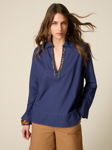 oltre - Blusa en azul: frente