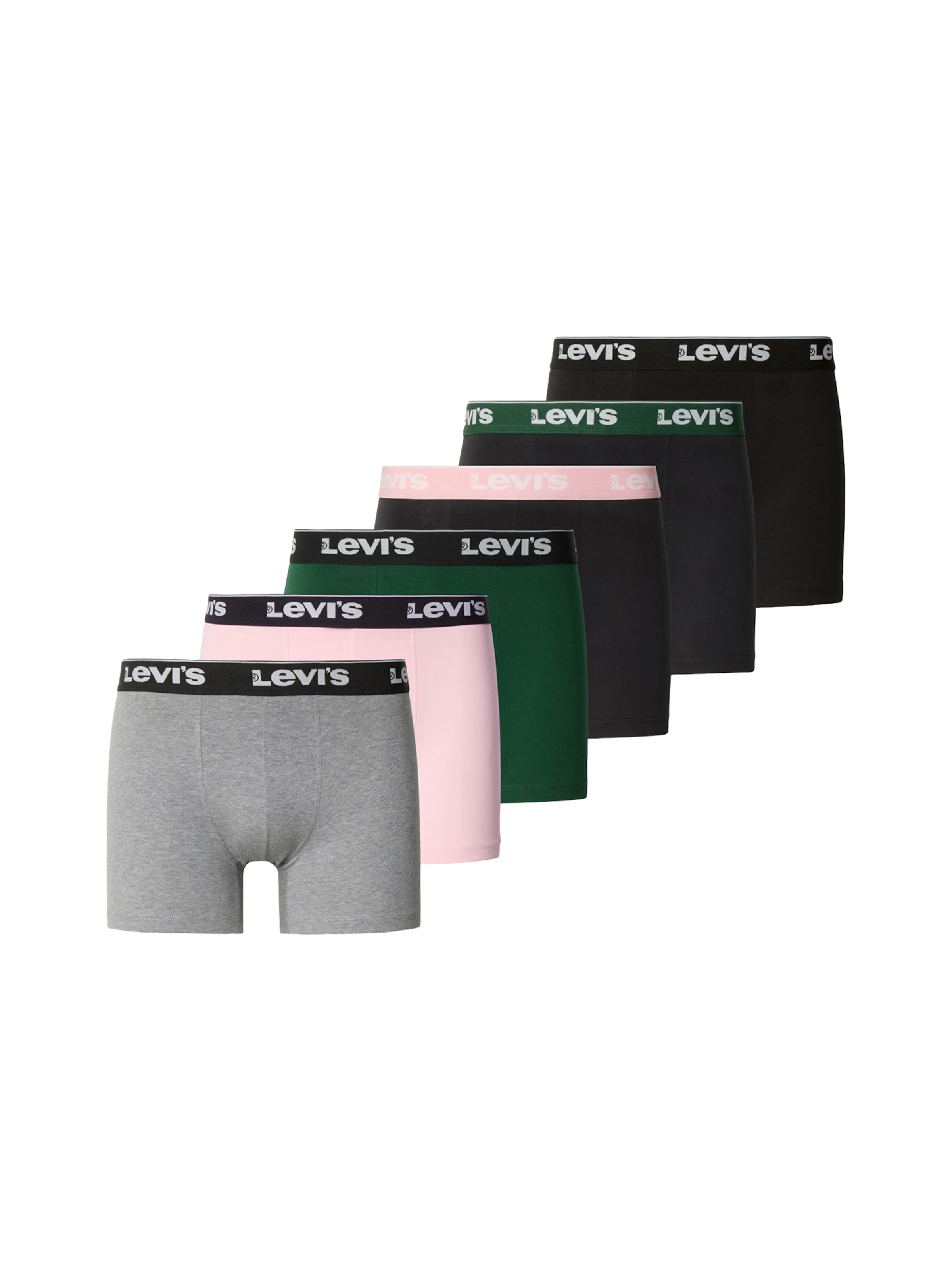 LEVI'S ® Boxershorts i ljusgrå / gråmelerad / mörkgrön / rosa / svart, Produktvy